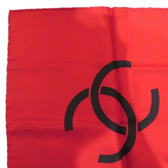 Chanel CHANEL CC red black large scarf ladies - Picture 4 of 9
